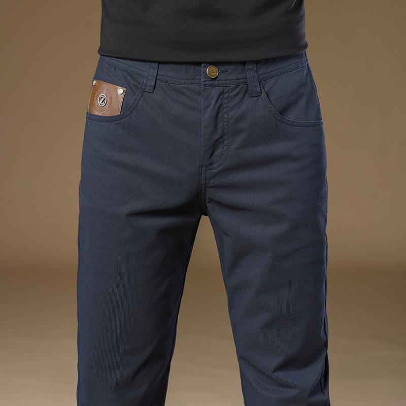 Men's Slim Fit Elastic Belt Cotton Suit Pants for Autumn/Winter 2024