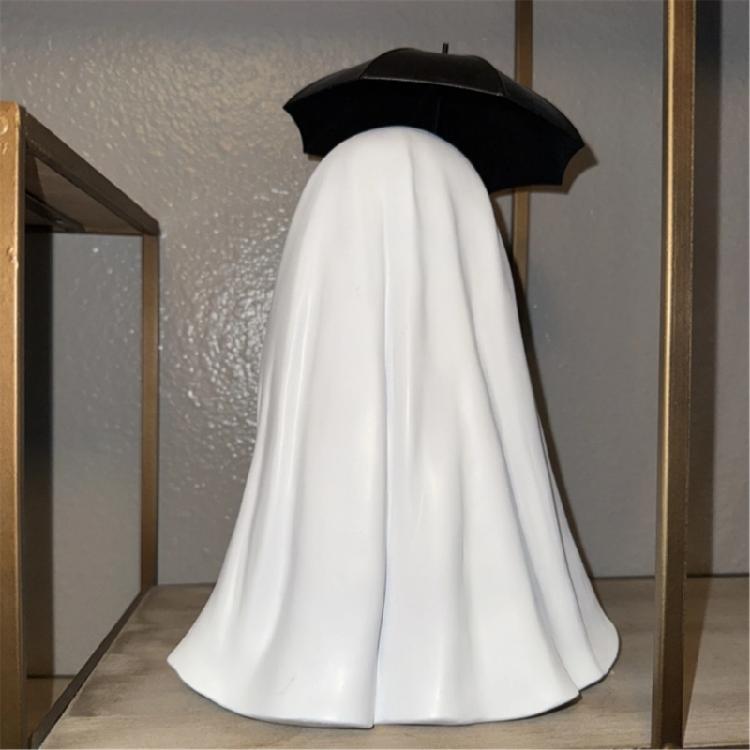 Estatueta Miniatura de Gatos Fantasmagóricos e Pretos Resinas Ornamento Halloween Decorações Góticas Para Compactos Espaço de Convivência Escritório Área de Trabalho