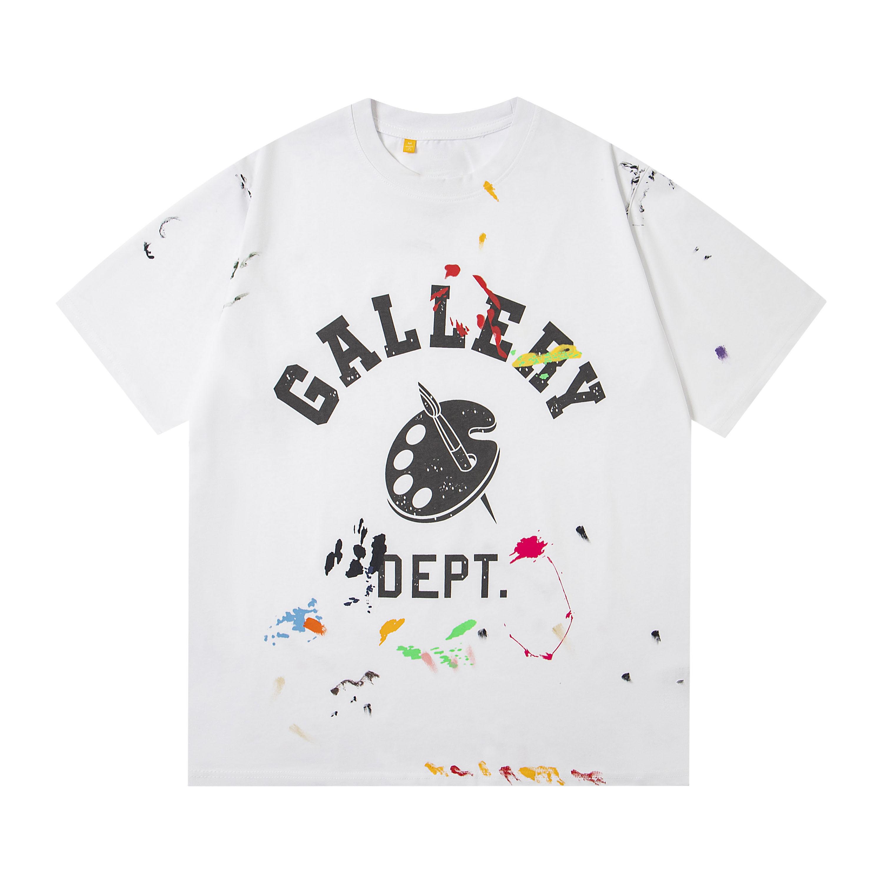 Men Women Dept Paint Splatter Palette Print Oversized T-shirt Streetwear Cotton Tee S