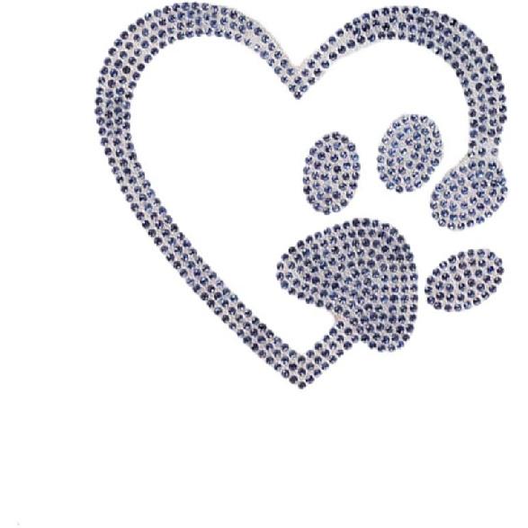 

Rhinestone Dog Paw Stickers Self-Adhesive Glitter Paw Print Car Sticker Vinyl Waterproof Bling Car Decals Exterior Accessories Sparkle Love-Heart синий