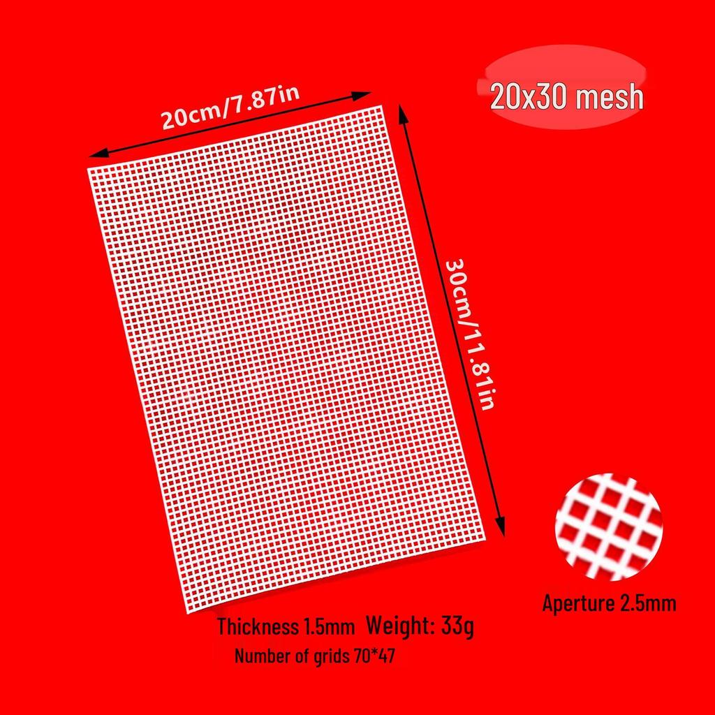 Feuille de Maille en Plastique pour Sacs DIY, Coins Arrondis, Trous Carrés, Diamètre 2,5 mm / 4 mm