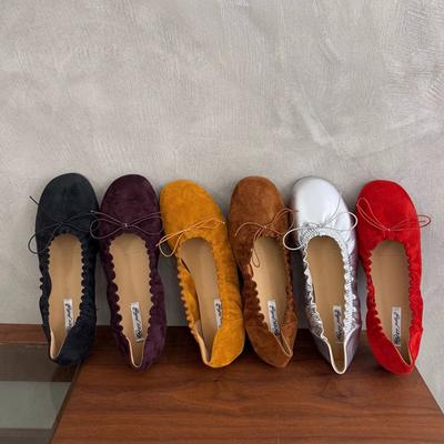 Moda SUOJIALUN Otoño Nueva Marca Zapatos Planos para Mujer Moda Punta Redonda Plisados Poco Profundos Slip-On Zapatos Náuticos Tacón Plano Suave Zapatos Individuales