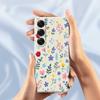 For Samsung Galaxy S25 Case Colorful Flower Branches Pattern Printing Straight Edge TPU Phone Back Cover