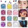 12-Color Iridescent Butterfly Heart Glitter Gel Set