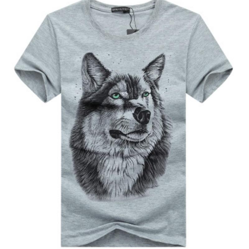 

3D Fashion Mens Boys Tees Male O Neck Short Sleeve T-Shirt Tops 5XL серый