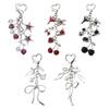 Sparkling 3D Cherry Charm Keychain Accessory Fashionable Bowknot Pearls Key Rings Portable Bag Decoration for Women