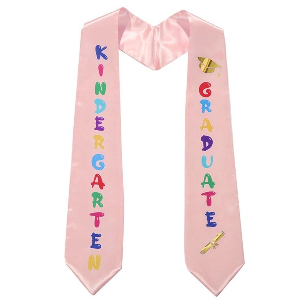 Double Layer Graduation Etiquette Shoulder Strap Smooth Graduation Honor Stole  Preschool розовый