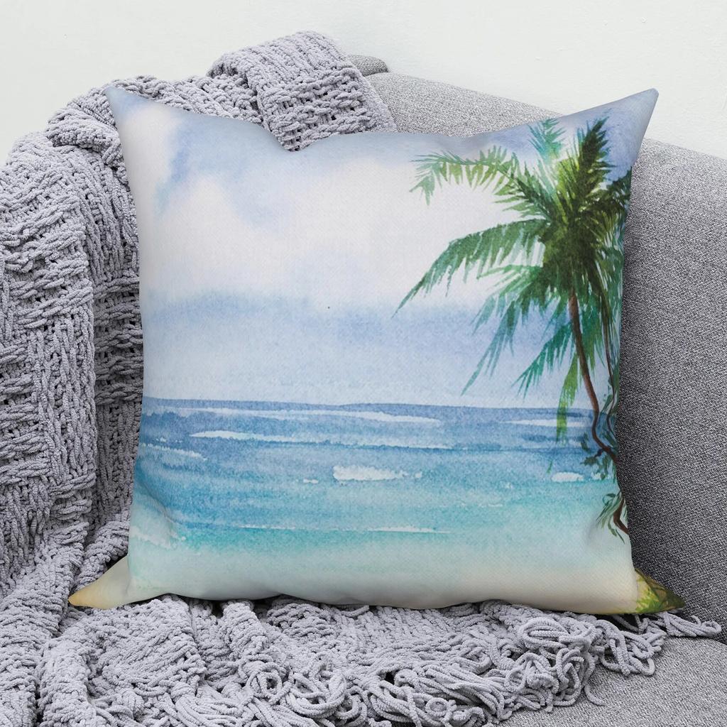 Modern Sofa Square Pillowcase Home Decor Hawaiian Scenery Throw   Cushion Cover