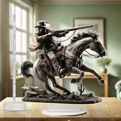 Panneau Cheval Acrylique Décoration de Table 2D Plat Ornement de Bureau pour Maison Bureau Salon Étagère Cheminée Meuble Décor