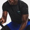 Under Armour Rush 2.0 Solid Logo Crew Neck T-Shirt Men Tops Black 1370318-001