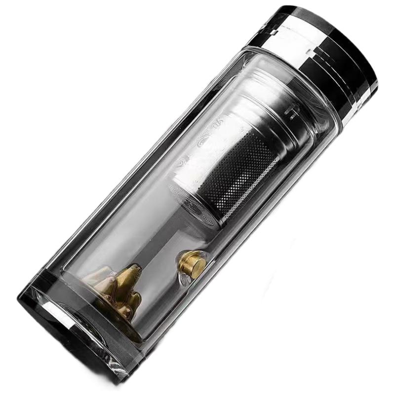 Yisijia Double-Layer Glass Tea Infuser Bottle with Thermometer