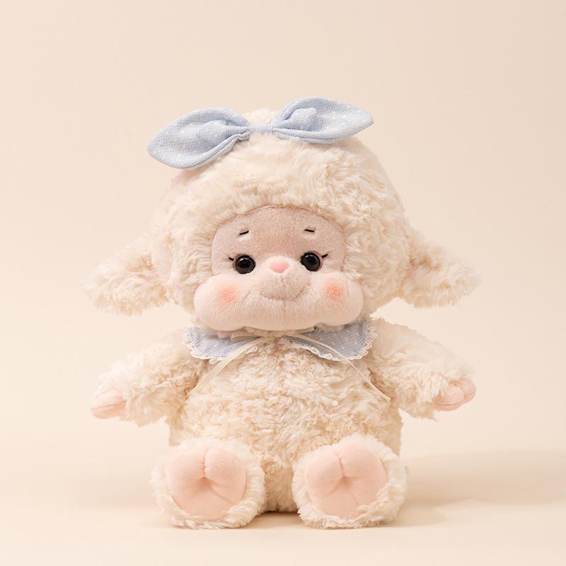 Lamm Puppe Puppe niedliches Kaninchen Plüschtier Schlafkissen Puppe Jungen und Mädchen Geburtstagsgeschenk für Freundinnen