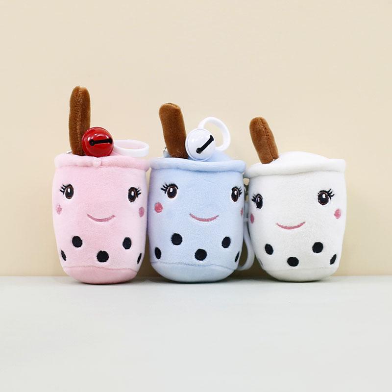 Plush Endearing Milk Tea Cup Keychain Doll Ideal For Bags And Holders Key