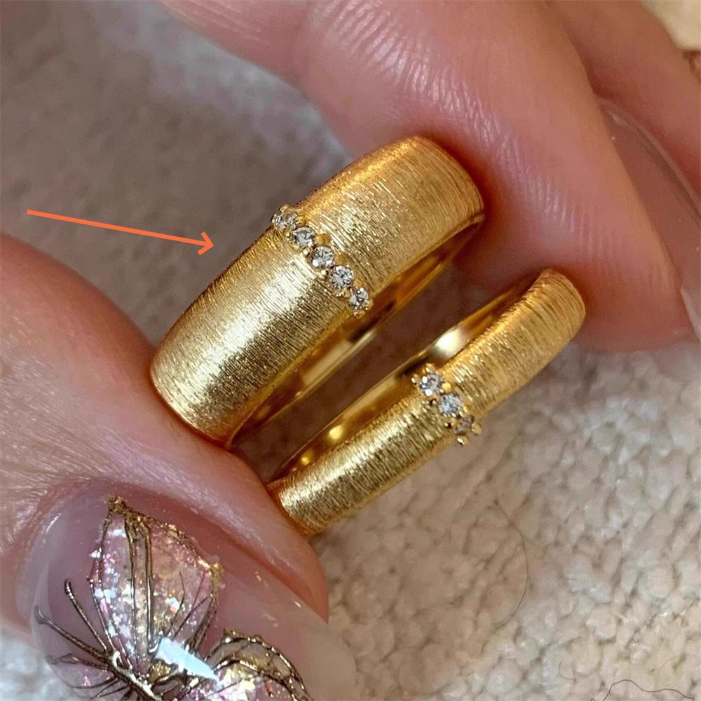 925 Sterling Silver Retro Brushed Open Finger Ring - Women's High-End Niche Light Luxury, Trendy and Non-Fading.