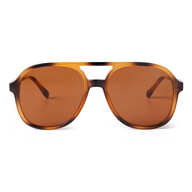 Fashion Vintage Yellow Pilot Sunglasses for Women Men Retro Tortoiseshell Double Bridge Square Aviation Sun Glasses UV400 S227