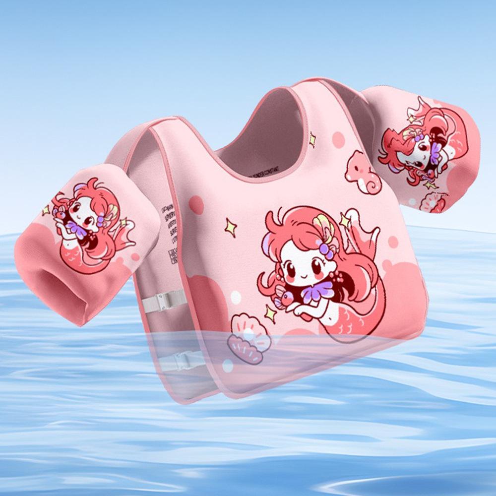 Kids Non-Inflatable Buoyancy Vest, Boys Girls Arm Float Rings, Beginner Swimming Buoyancy Suit for Toddlers