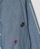 Taibseobiseu Embroidered Raglan Denim Hood Shirt [Blue]
