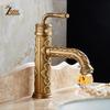 Havza Muslukları Prinç Vintage Antik Banyo Musluk Tek Kolu 360 Derece Döner Borulu Sıcak Soğuk Su batarya Dokunun
