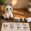 Kit de Costura con Adorno 3D Kit DIY Patchwork Gato Relleno de Algodón Crea Adorable Animal Lindo