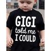 European Sizes Summer Boys' Stylish Short-Sleeve Top with 'Gigi Told Me I Could' Letter Print for Outdoor Casual Wear