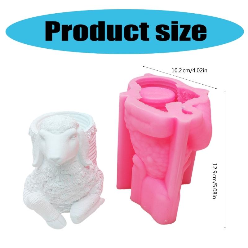 Adorable Succulent Flower Pots Mold Decorative Cartoon Sheep Silicone Ornament Mold For Succulent Planters And Pens