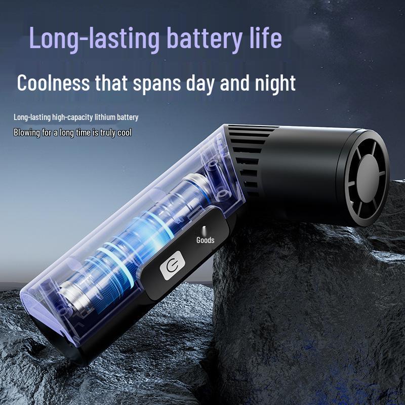 Portable Mini Lipstick Handheld Fan: Cross-Border, High-Speed, Folding, Rotating Fan for Outdoor Travel