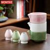 4Pcs Matcha Whisk Set Elegant Matcha Tea Set Ceramic Bowl Teaspoon Whisk Holder Powder Box Spoon Holder Tea Cloth Tea Sieve