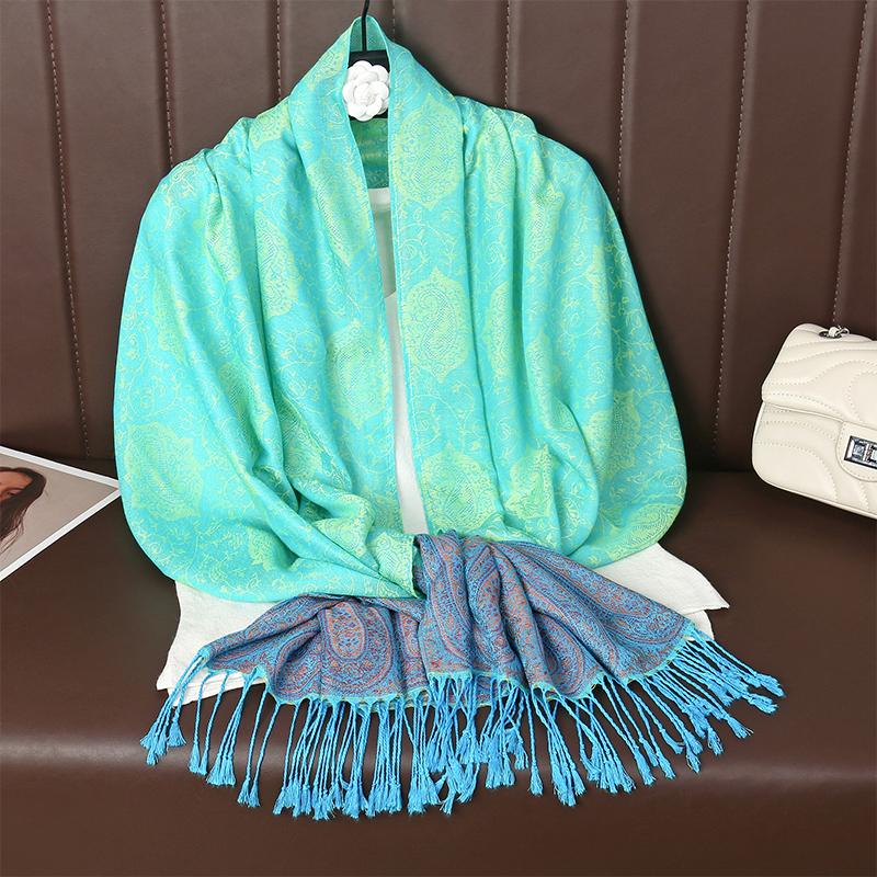 Luxury Autumn Cashmere Pashmina Shawl Lady Wrap Warm Winter Scarves Design Print Female Foulard Cotton Stoles Scarf