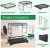 FUMITT Dish Dish Dish Slim Large Kitchen Dish Drying Easy To Assemble Automatic Drain Drainer, Drainer, Rust-Proof, Storage, - Capacity, Supplies,