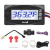 Motorcycle Blue Lighting LCD Water Temperature Gauge Meter 3 Way Connector Wiring Harness Thermometer Kit