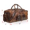 Personalized Full Grain Leather Duffle Bag: Travel Weekender Carry-on