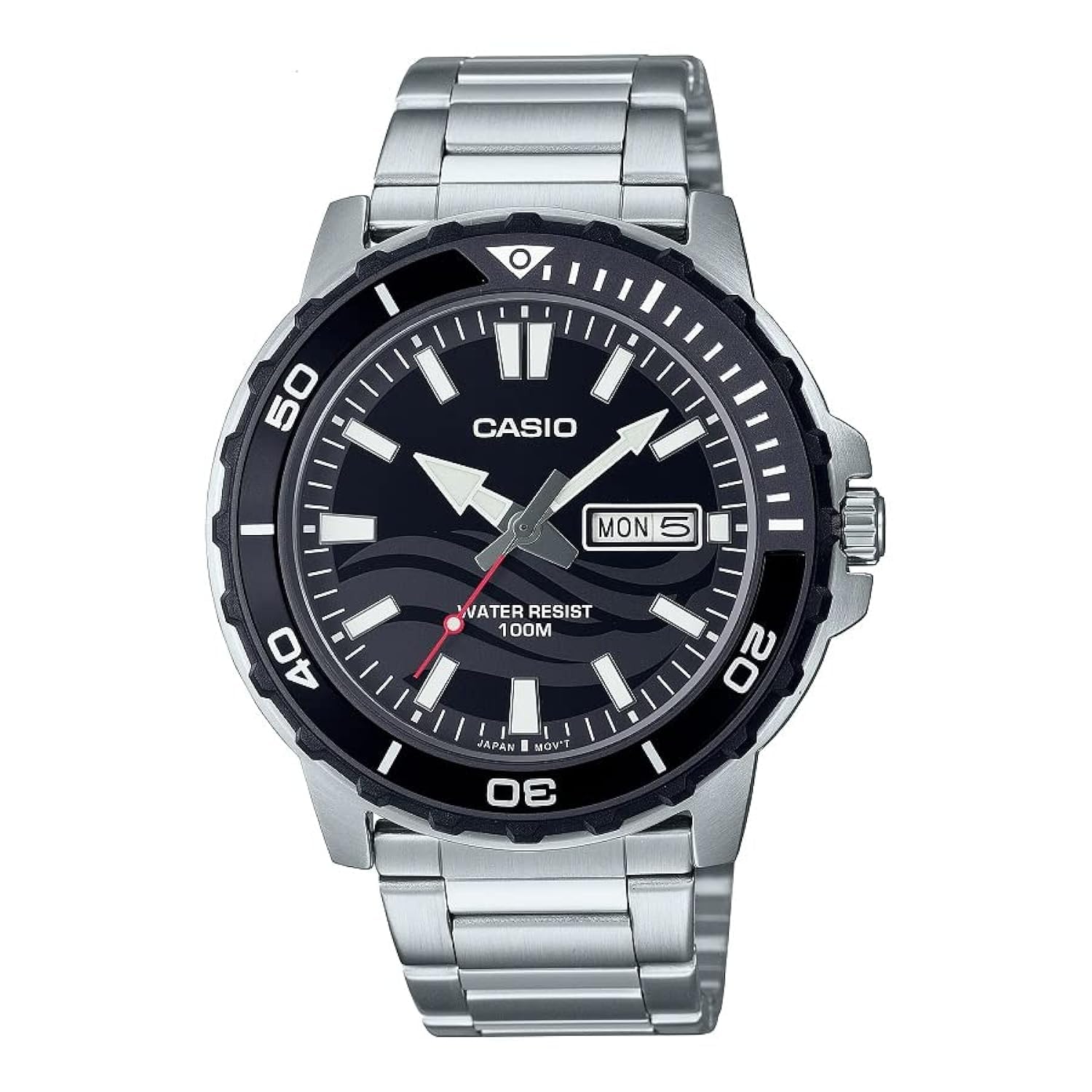 

Casio Men s Stainless Steel Analog Black Dial Watch -Mtd-125D-1A1Vdf Band Color Silver, Silver, Classic
