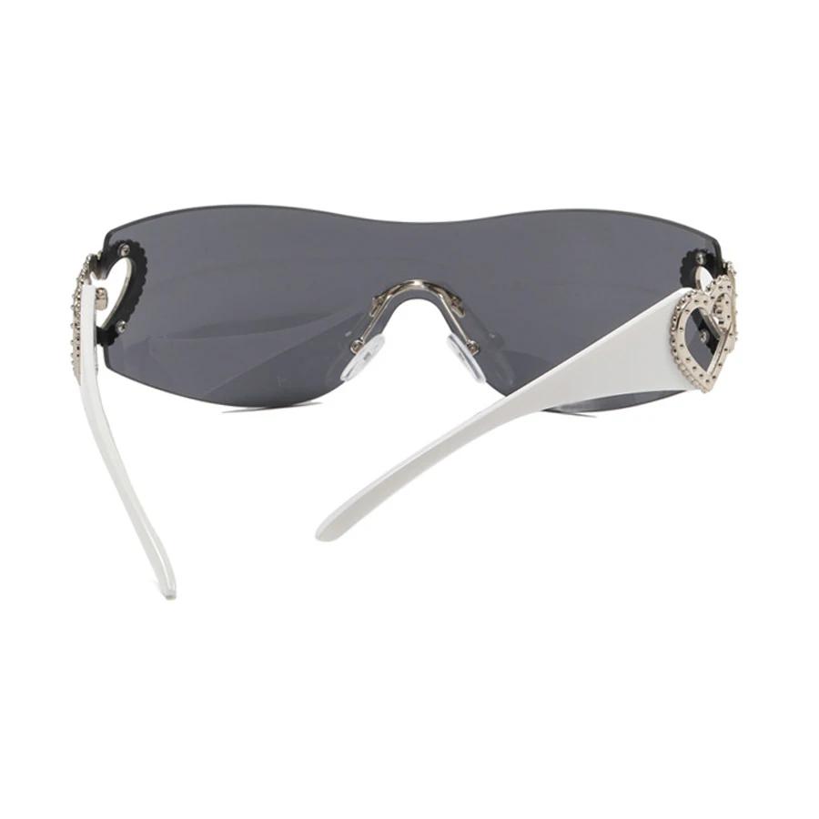 Frameless Y2K Women's Future Style Sun Glasses Fashion Love Sunglasses Luxury Designer PC Sunscreen Sunglass gafas de sol mujer