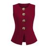 Damen Blazer Weste Schick Business Ärmellos Anzugweste Lässig Knopfleiste Büro Arbeit Weste Top