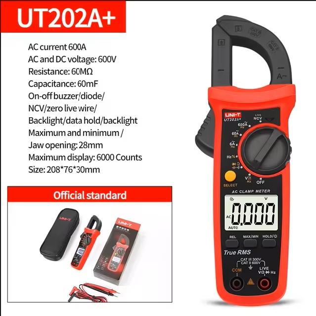 UNI-T Clamp Meter UT202+ UT202A UT204+ Plus Digital Tester Professional Voltmeter Pliers Ammeter Electric Multitester