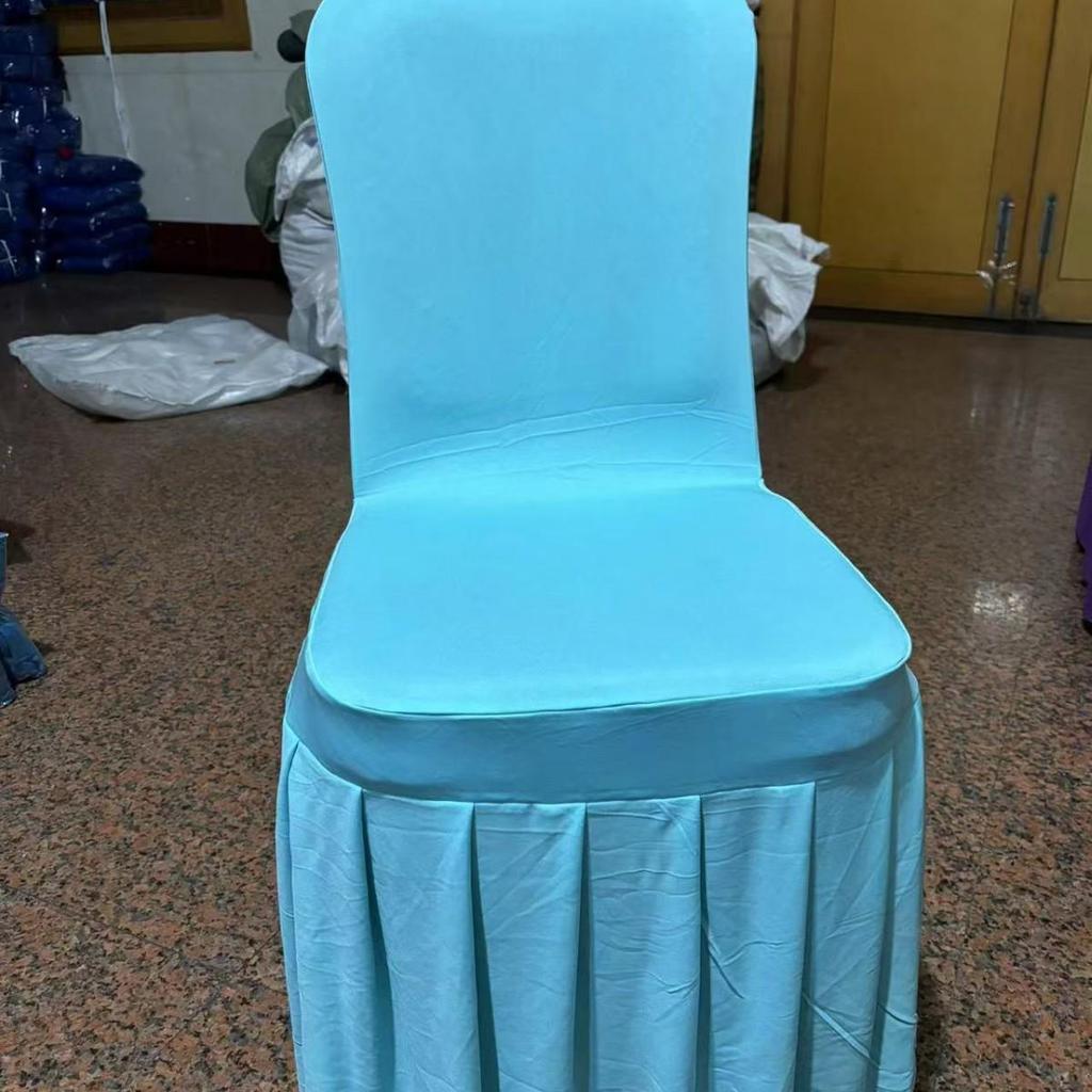 Verdickte elastische Faltenrock-Stuhlhusse für Hochzeiten & Konferenzen