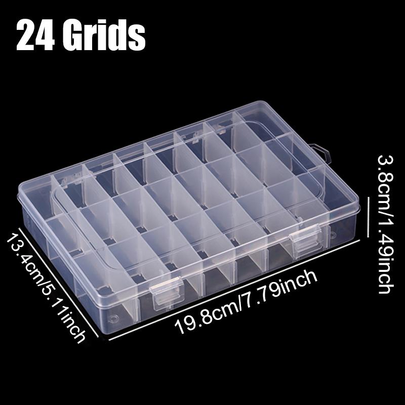 1PC Transparent Plastic Storage Box 10/15/24 Grid Portable Organizer Case Detachable Adjustable Jewelry Storage Nail Art Box ZYF