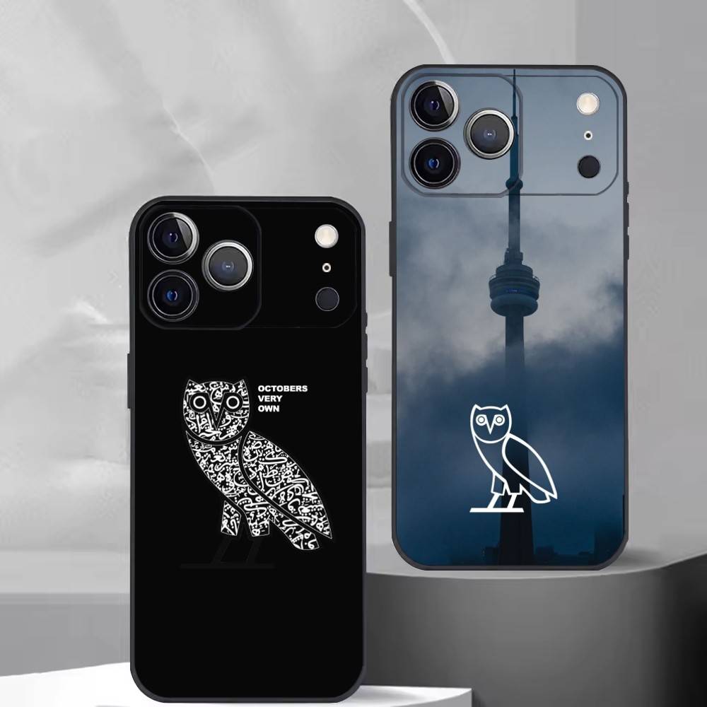 D-Drake OvO O-OWL Phone Case For iPhone 17,16,15,14,13,12,11 Plus,Pro Max,XS,Soft Silicone Black Cover