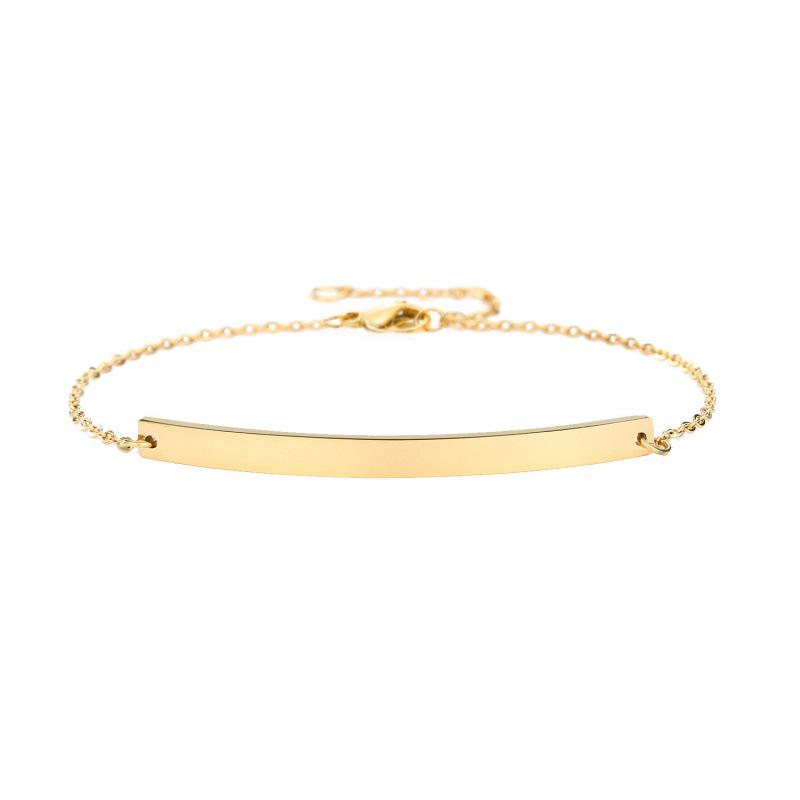 Simple Geometric Stainless Steel Bracelet – European & American Style, Light Luxury, Customizable Couple Bangle