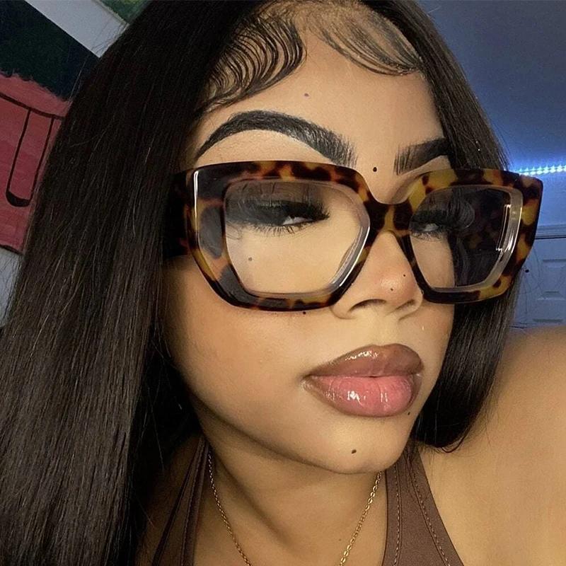 New Clear Thick Frame Eyewear Anti Blue Light Blocking Glasses Square Optical Eyeglasses Unisex Lectura