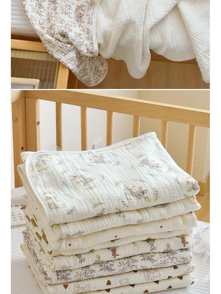 Newborn Infant Hooded Cotton Gauze Bath Towel & Swaddle Blanket