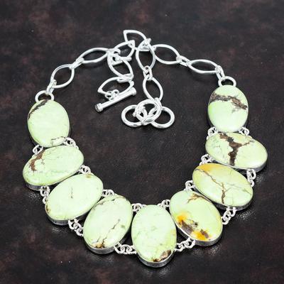 Citronkrysopras halsband underbart ädelstenshalsband 925 sterlingsilver halsband justerbar kedja halsband handgjorda smycken presenter till henne