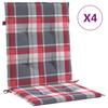 Garden Chair Cushions for Low Back Chairs 4 Pcs 100 X 50 X 3 Cm