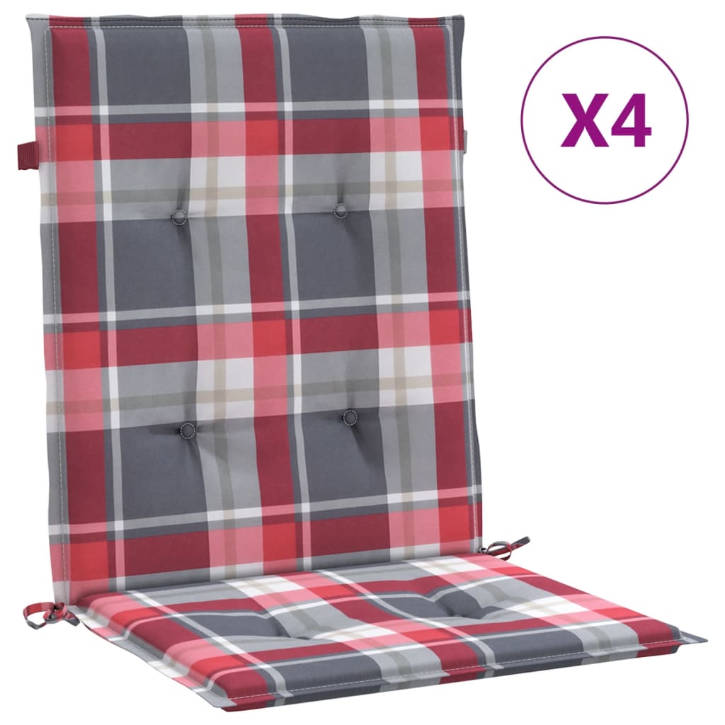 Garden Chair Cushions for Low Back Chairs 4 Pcs 100 X 50 X 3 Cm