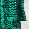 Gucci 653449 XKBTI Glitterx Sequin Silk Lining Collarless Buttonless Jacket M greenUsed