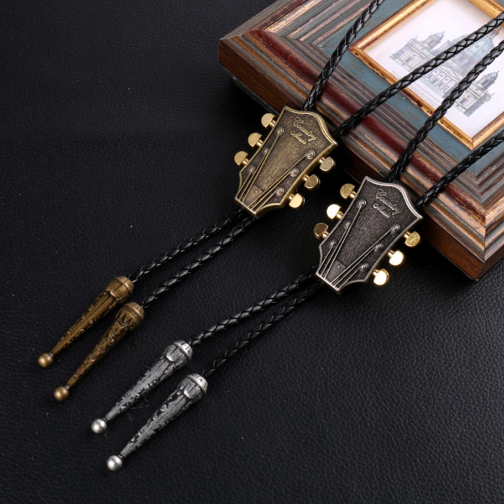 Gaitar Bolo Tie Western Bolo Tie Gaitar Music Necklace Moranse Bolo Tie Cowboy Leathers Necktie Cowboy Bolo Tie