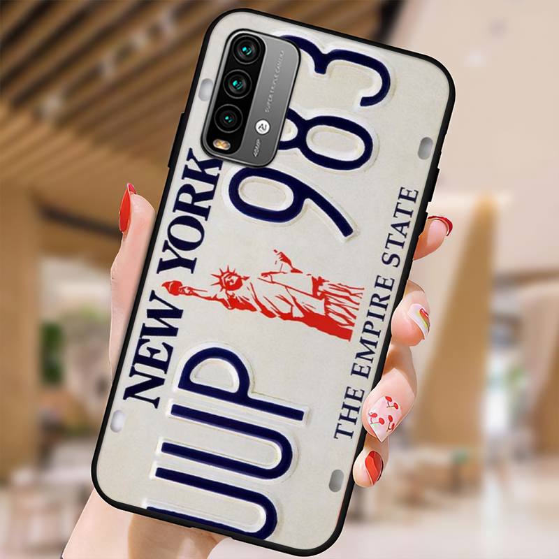 Luxury New York Plate Number Phone Case For Xiaomi9 10 11PRO LITE Redmi NOTE7 8 9 10A PRO K40 Poco3 Shell