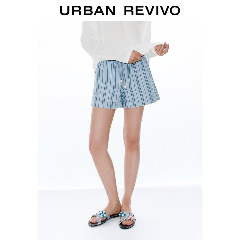 UR2026 Women s Striped Denim Shorts 25