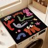 Pastel Rainbow Dot Washing Machine Cover Mat Multi Color Print Waterproof Anti Dust Pad For Laundry Dryer Cabinet Top Rug