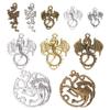 40Pcs 10 Styles Tibetan Style Alloy Pendants, Dragon, Mixed Color, 21~35.5x11.5~32.5x2~3mm, Hole: 1.8~2.5mm, 4pcs/style